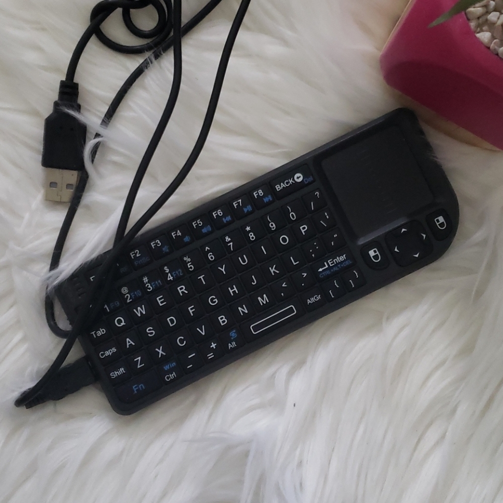 Rii Black Mini Wireless Keyboard Mouse Touchpad